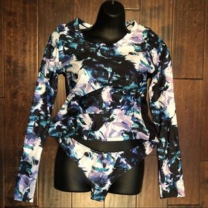 Fabletics never worn rash guard & bottoms